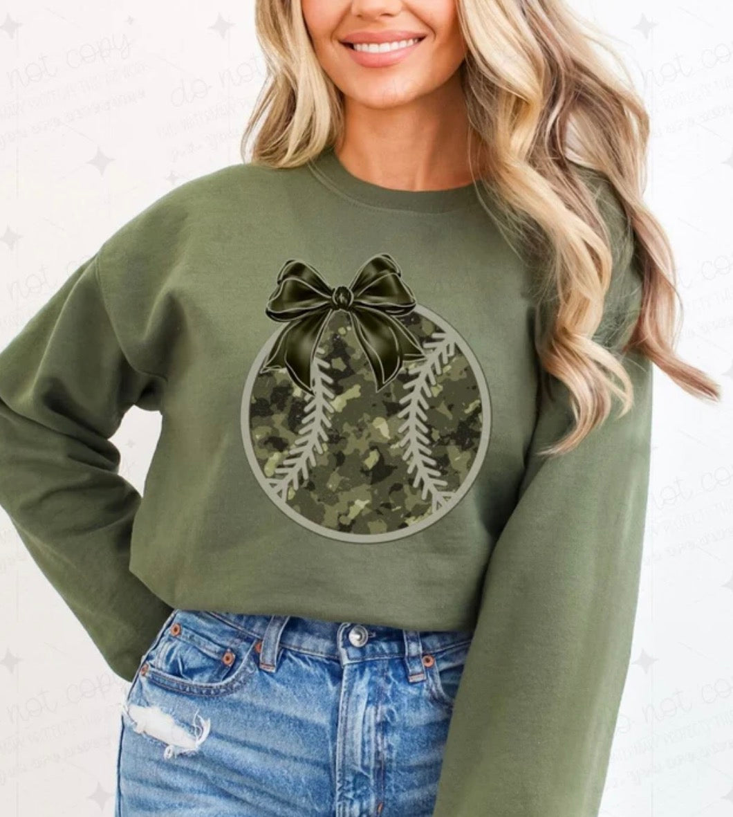 Camo Baseball with Bow