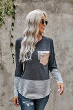 Sequined long sleeve pocket