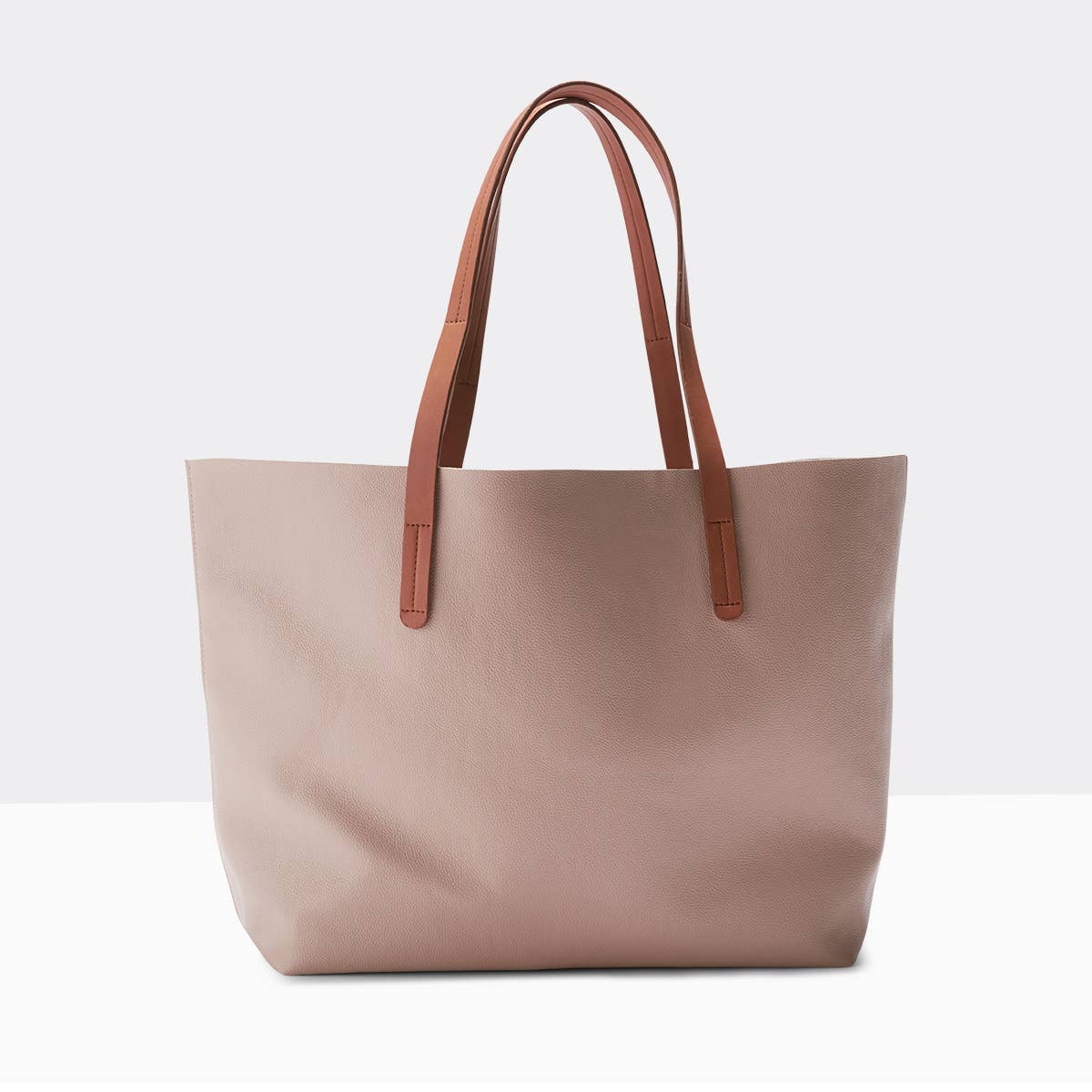 Vegan Leather Tote-Blush