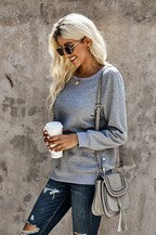 "Jessica" Button long sleeve sweatshirt
