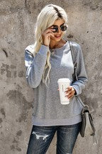 "Jessica" Button long sleeve sweatshirt
