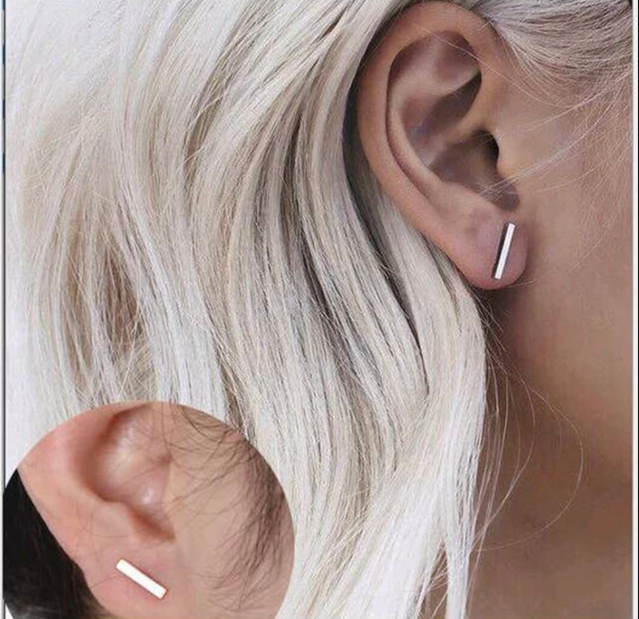 Silver Bar Studs