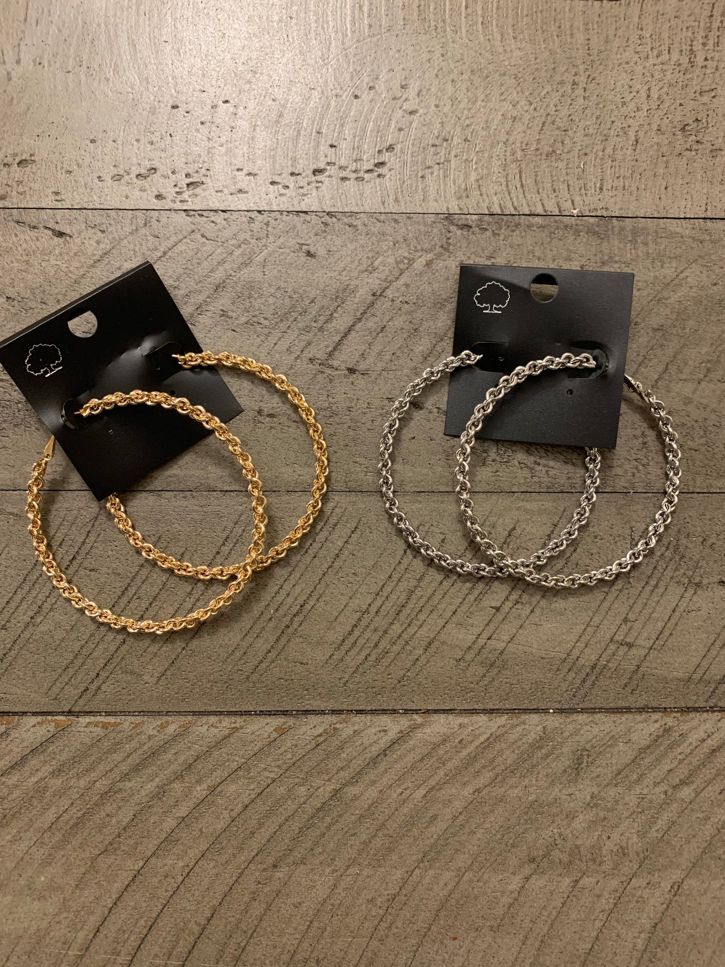 Braided Chain Hoop Earrings