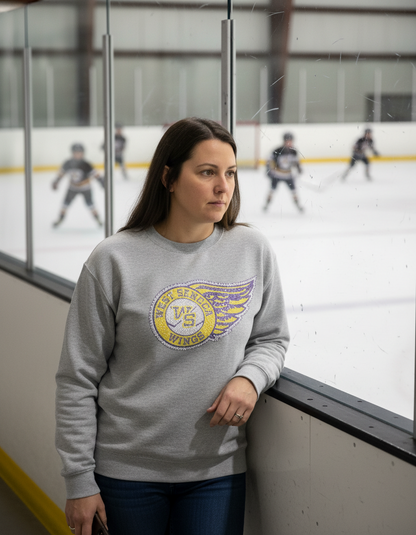 West Seneca Wings Rhinestone Crewneck-Adult