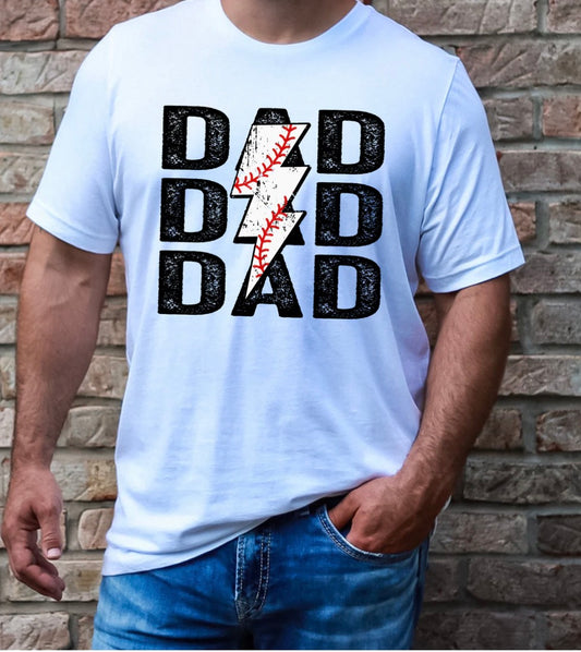 Baseball Dad Lightning Tshirt